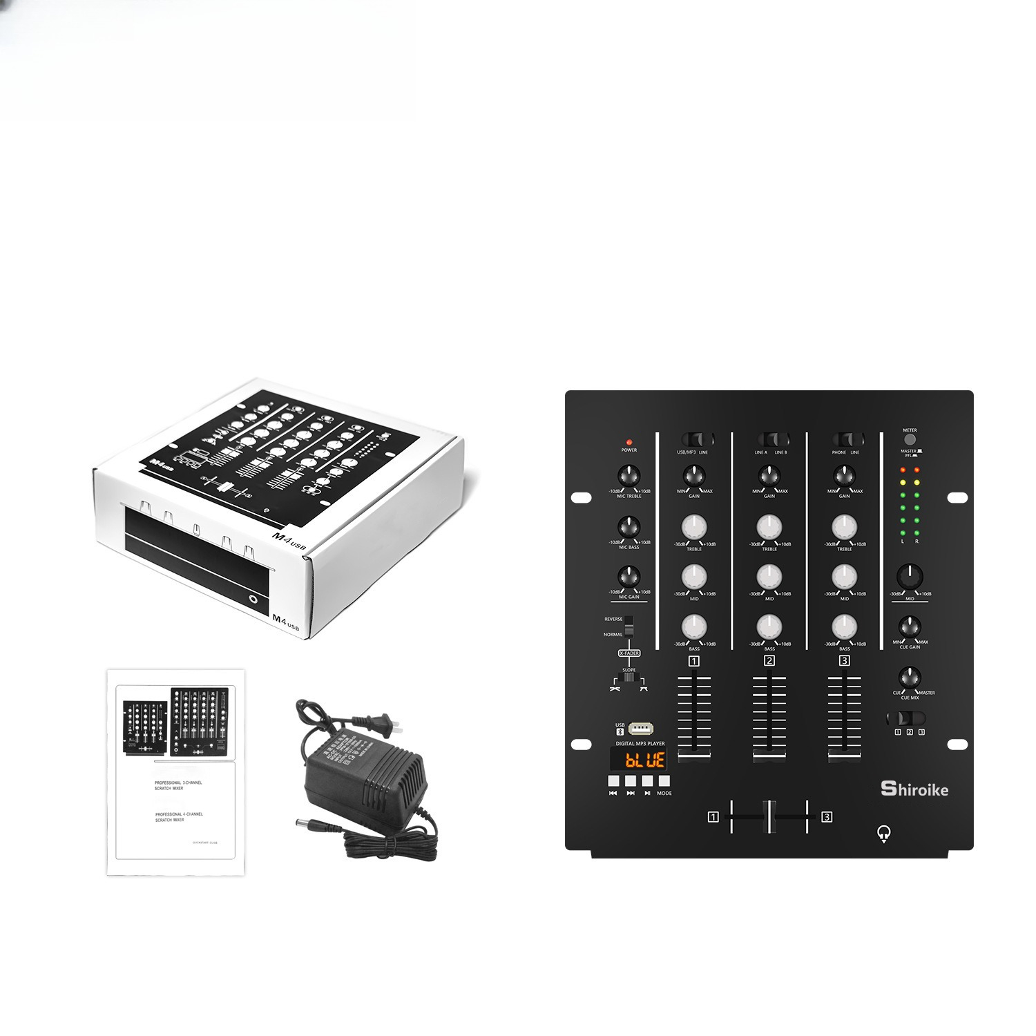 Audio Interface - Mixer DJ 4-Channel, Konsol Mixing Audio