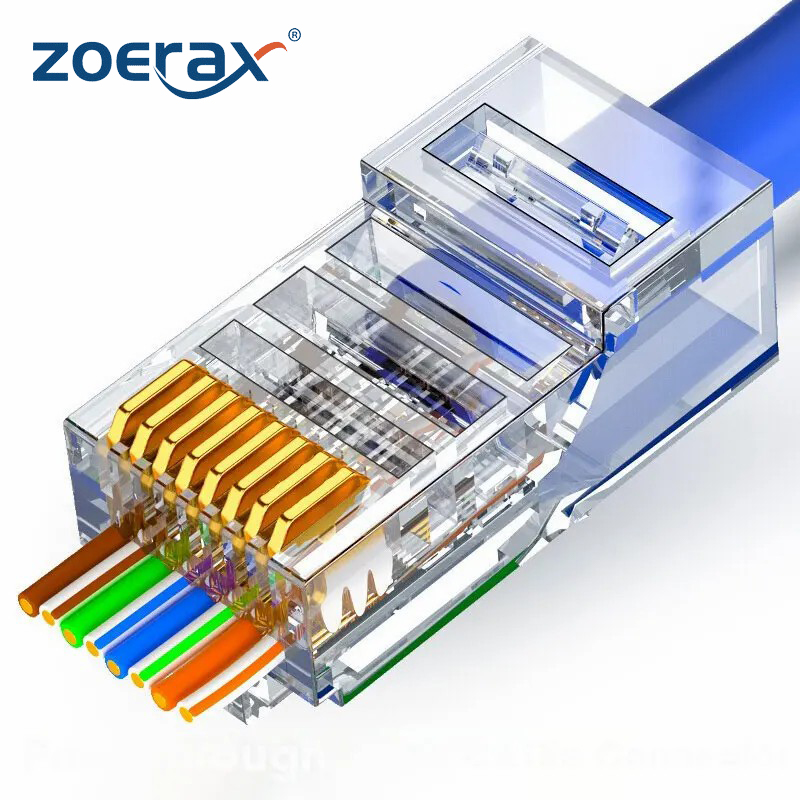 Rj45 Jack - ZOERAX 50/100 buah RJ45 melewati konektor