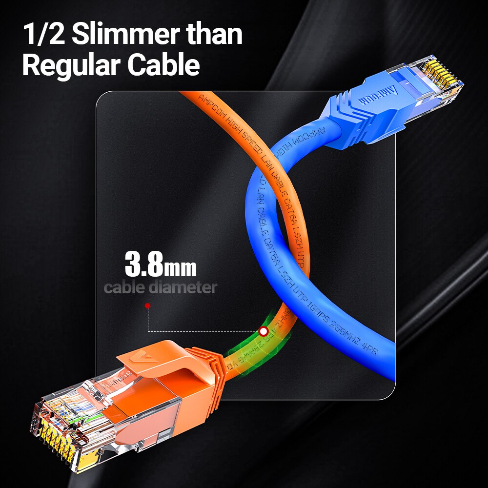 AMPCOM Ultra Slim Cat6a kabel  - Rj45 Jack ulasan dan harga