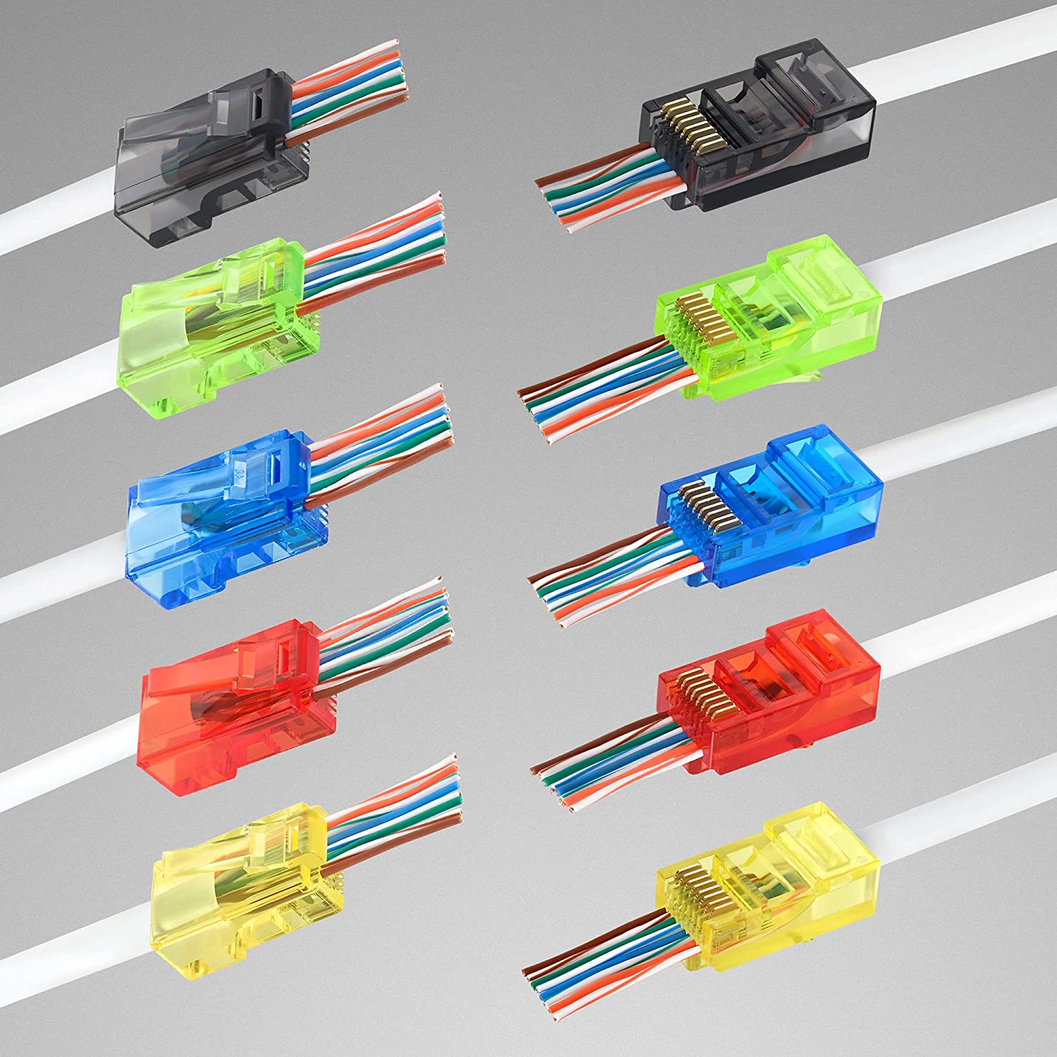 50 buah RJ45 Cat6 melewati kon - Rj45 Jack ulasan dan harga
