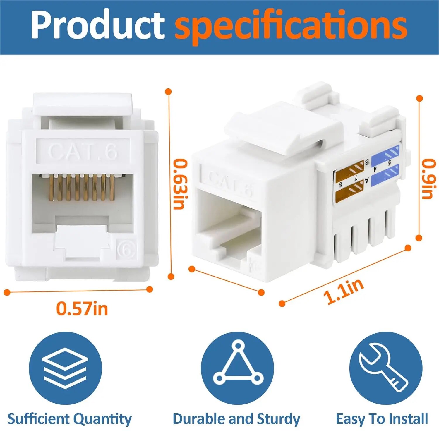 ZoeRax 10-Pack RJ45 Keystone J - Rj45 Jack ulasan dan harga