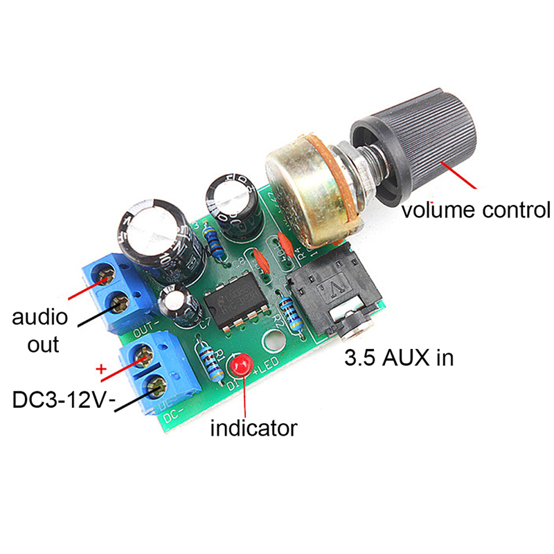 【C】LM386 10W Papan Amplifier A - Volume Control Board ulasan dan harga