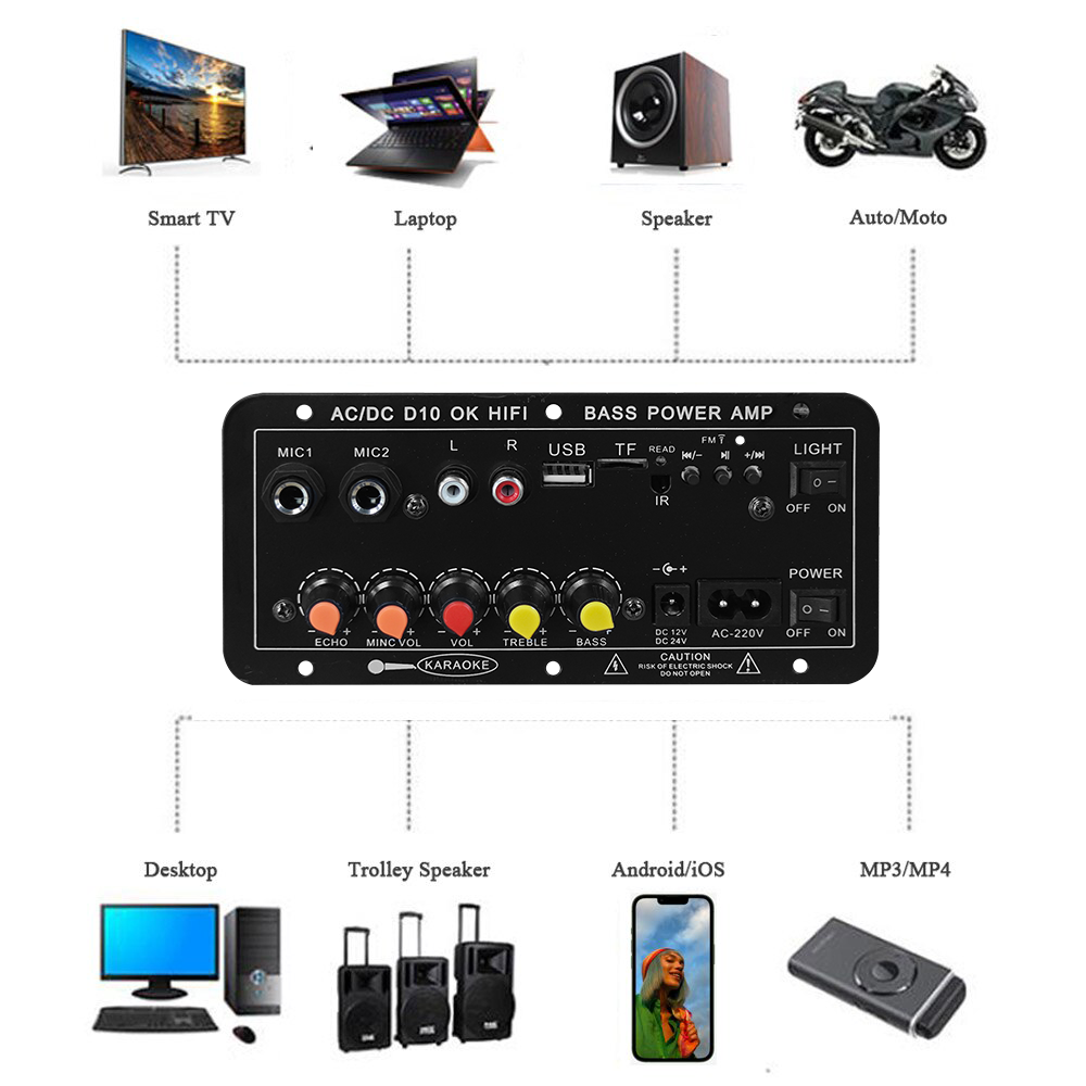 D10 Papan Amplifier Bluetooth  - Diy Speaker ulasan dan harga
